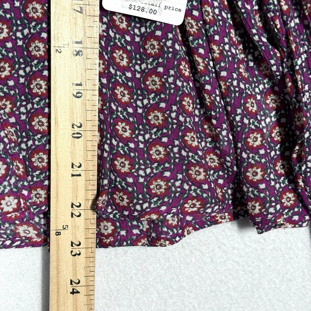 Free People Top Womens XS Malia Babydoll Jacket Embellished Floral Tie Front NWT
